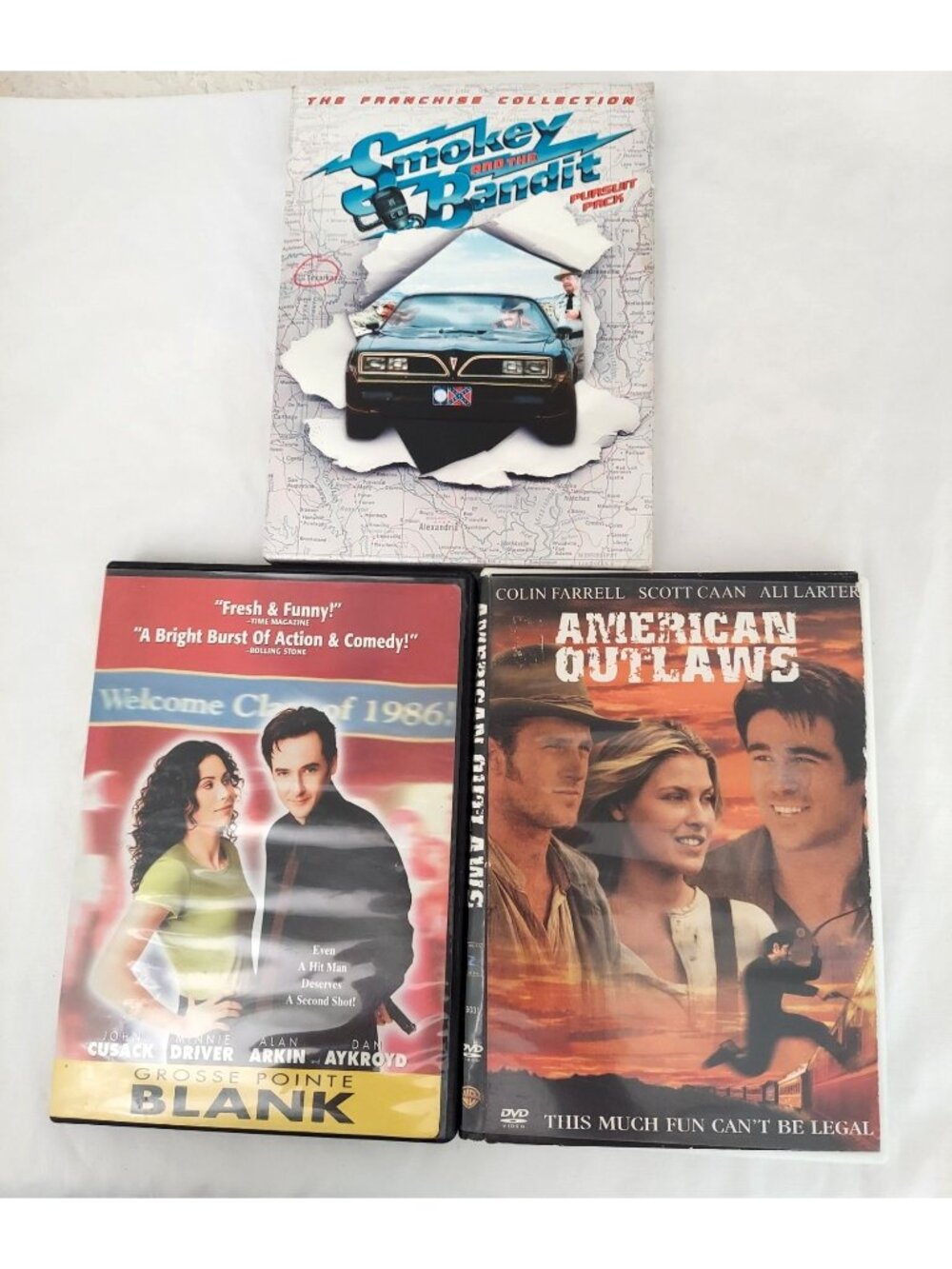Smokey and the Bandit Pursuit Pack Grosse Pointe Blank American Outlaws DVD Lot